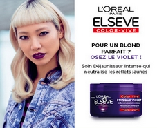 Masque Violet Déjaunisseur Intense Elseve Color-Vive de L’Oréal Paris : 100 soins gratuits