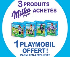 3 produits Milka achetés = Playmobil offert gratuitement