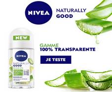 gratuit : 100 déodorants Nivea Naturally Good