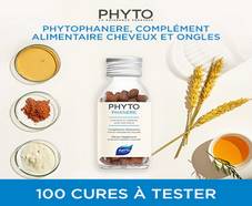 100 cures Phytophanere Cheveux et Ongles de Phyto gratuites