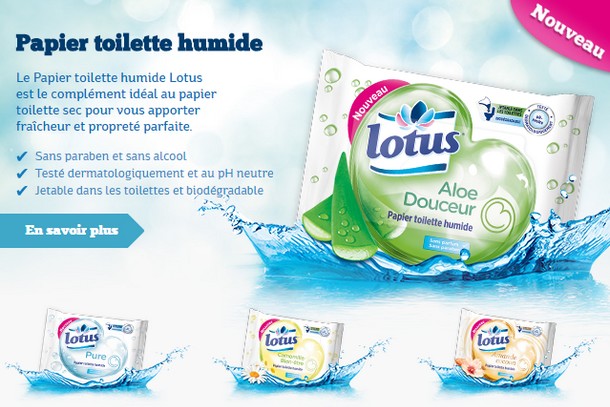 Test TRND : 4000 packs gratuits Papier toilette humide Lotus