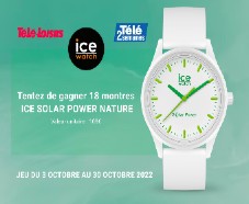 a remporter : 18 montres Ice Solar Power nature de 109€