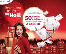 Jeu Noël Nocibé : 50 cartes cadeaux de 100 € à gagner !