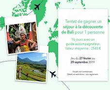 A gagner : 1 voyage à Bali de 2545 euros !