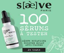 Gratuit : sérum botanique SAEVE - 100 offerts