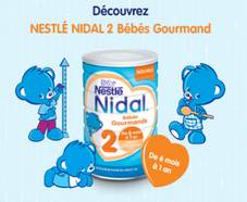 Offre bébé : 2000 boîtes gratuites Nestlé Nidal 2 Bébés gourmands