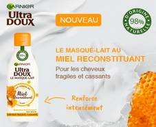 Masque-Lait Miel Reconstituant Garnier : 100 gratuits