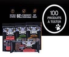 100 paquets de nourriture chiens CRAVE gratuits