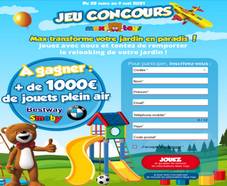 Gagnez + de 1000€ de jouets d’extérieur : piscine, tobogan, trampoline, maison, etc...