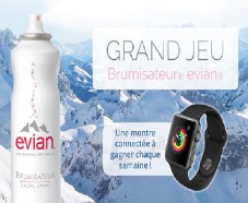 En jeu : des montres connectées Apple Watch et des brumisateurs Evian