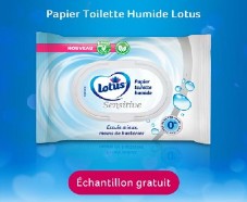 échantillon gratuit papier toilette humide Lotus
